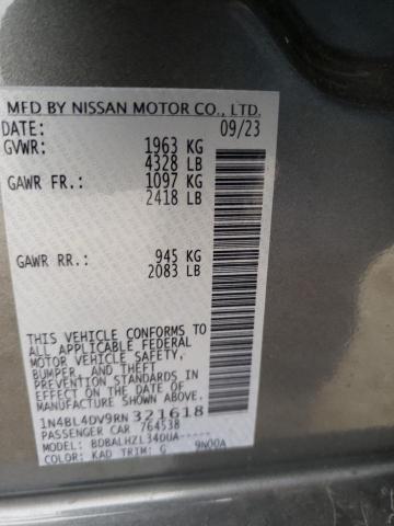 1N4BL4DV9RN321618 - 2024 NISSAN ALTIMA SV GRAY photo 12