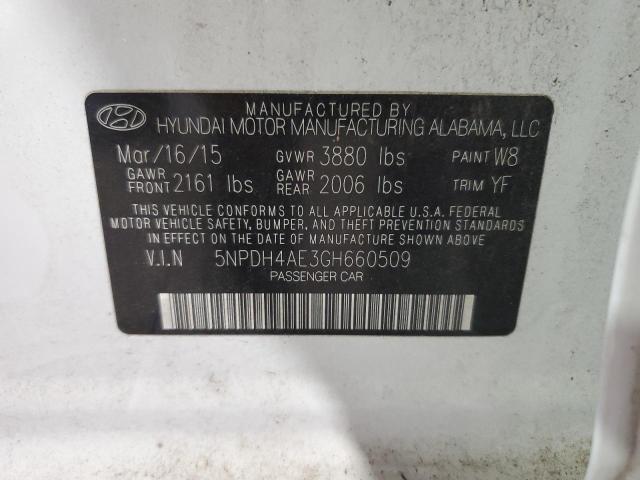 5NPDH4AE3GH660509 - 2016 HYUNDAI ELANTRA SE WHITE photo 13