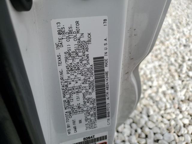 5TFTX4GN8EX027592 - 2014 TOYOTA TACOMA PRERUNNER ACCESS CAB WHITE photo 12