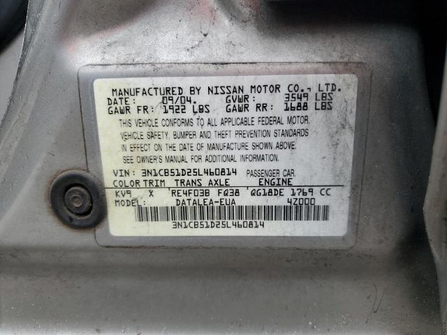 3N1CB51D25L460814 - 2005 NISSAN SENTRA 1.8 GOLD photo 12