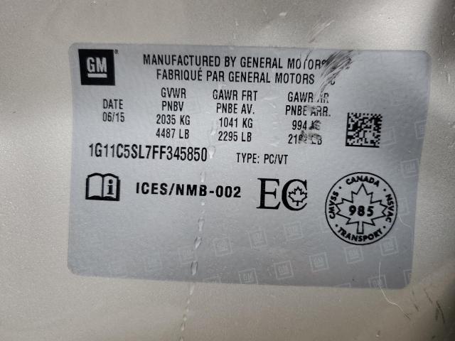 1G11C5SL7FF345850 - 2015 CHEVROLET MALIBU 1LT 奶油色 照片 12