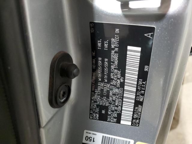 5TDDK3DC0FS122655 - 2015 TOYOTA SIENNA XLE SILVER photo 14