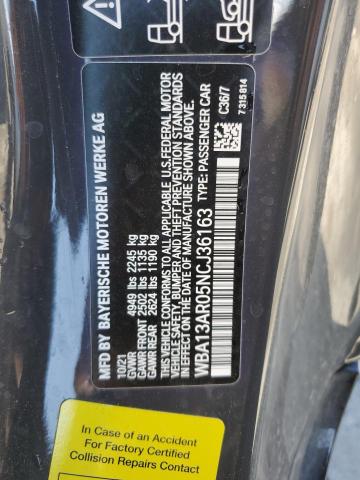 WBA13AR05NCJ36163 - 2022 BMW M440XI GRAY photo 12