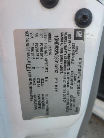 1GNDV23W68D187612 - 2008 CHEVROLET UPLANDER LS WHITE photo 13