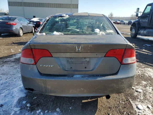 2HGFA16588H516700 - 2008 HONDA CIVIC LX GRAY photo 6