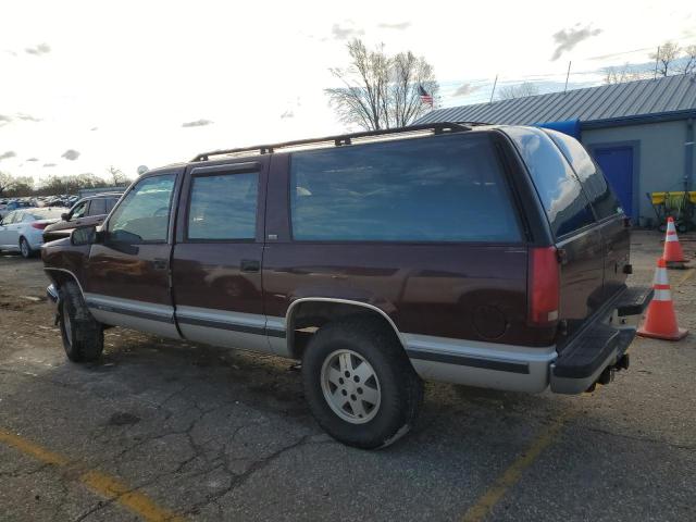 1GNFK16K3PJ409933 - 1993 CHEVROLET SUBURBAN K1500 MAROON photo 2