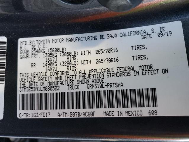 3TMDZ5BN1LM080522 - 2020 TOYOTA TACOMA DOUBLE CAB გრაფიტი ფოტო 13