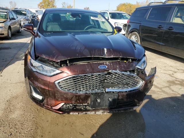 3FA6P0K94KR143494 - 2019 FORD FUSION TITANIUM MAROON photo 5