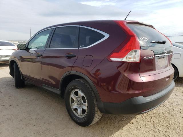 5J6RM3H32CL022834 - 2012 HONDA CR-V LX BURGUNDY photo 2