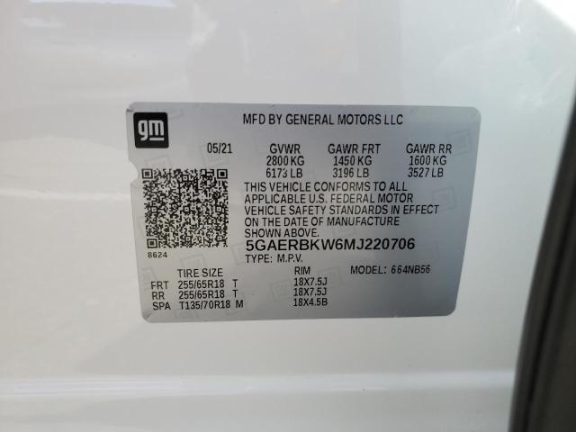 5GAERBKW6MJ220706 - 2021 BUICK ENCLAVE ESSENCE 白色 照片 14