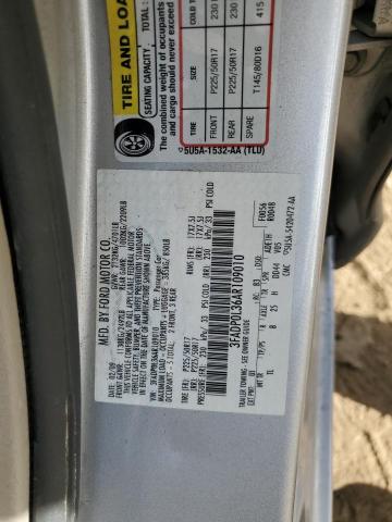 3FADP0L36AR109010 - 2010 FORD FUSION HYBRID SILVER photo 12