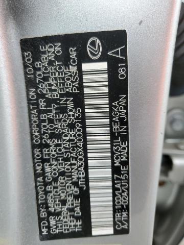 JTHBA30GX40009135 - 2004 LEXUS ES 330 GRAY photo 12