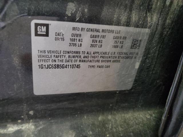 1G1JC6SB5G4110745 - 2016 CHEVROLET SONIC LT GRAY photo 12