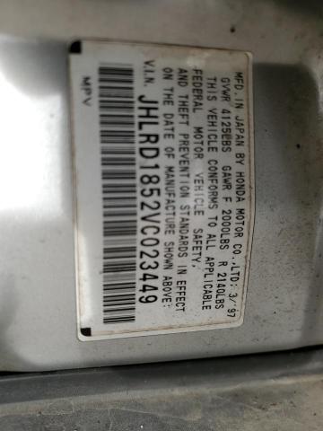 JHLRD1852VC023449 - 1997 HONDA CR-V LX SILVER photo 13