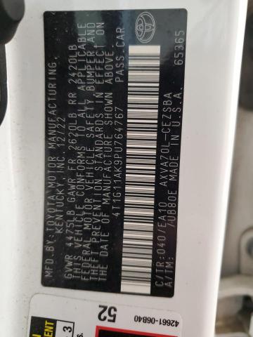 4T1G11AK9PU764767 - 2023 TOYOTA CAMRY SE NIGHT SHADE WHITE photo 12