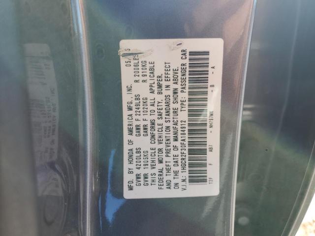 1HGCR2F30FA184912 - 2015 HONDA ACCORD LX GRAY photo 12