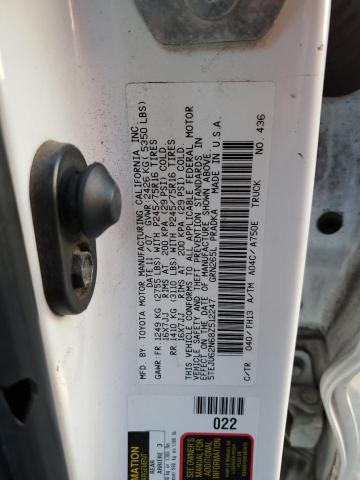 5TEJU62N68Z512247 - 2008 TOYOTA TACOMA DOUBLE CAB PRERUNNER WHITE photo 12