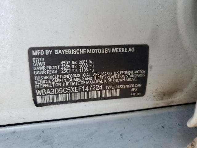 WBA3D5C5XEF147224 - 2014 BMW 328 D XDRIVE WHITE photo 12