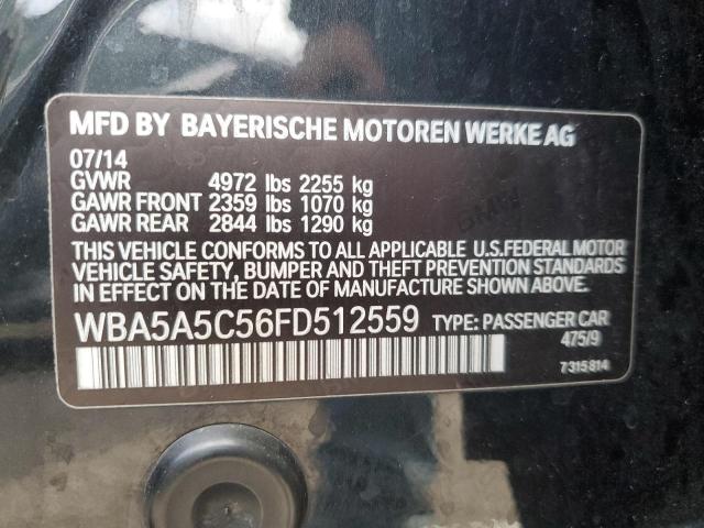 WBA5A5C56FD512559 - 2015 BMW 528 I BLACK photo 12