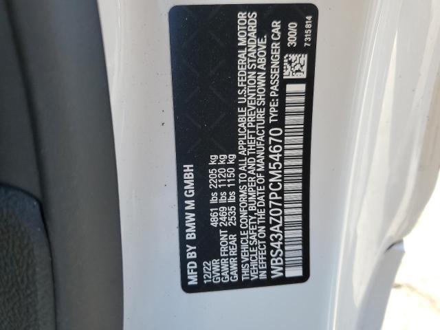 WBS43AZ07PCM54670 - 2023 BMW M4 COMPETITION WHITE photo 12