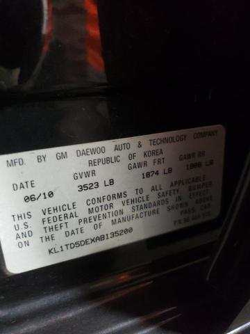 KL1TD5DEXAB135200 - 2010 CHEVROLET AVEO LS Qara foto 12