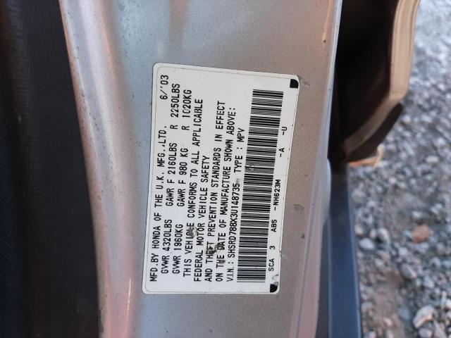 SHSRD788X3U148735 - 2003 HONDA CR-V EX SILVER photo 13