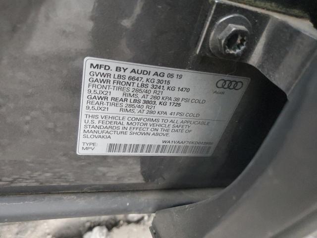 WA1VAAF70KD043966 - 2019 AUDI Q7 PRESTIGE CHARCOAL photo 13
