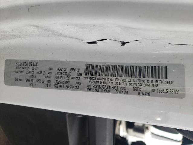 3C6URVJG7JE115033 - 2018 RAM PROMASTER 3500 HIGH თეთრი ფოტო 14