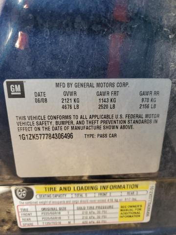 1G1ZK577784306496 - 2008 CHEVROLET MALIBU LTZ ლურჯი ფოტო 12