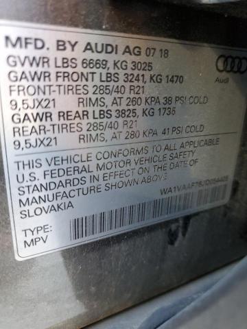 WA1VAAF76JD054405 - 2018 AUDI Q7 PRESTIGE GRAY photo 14