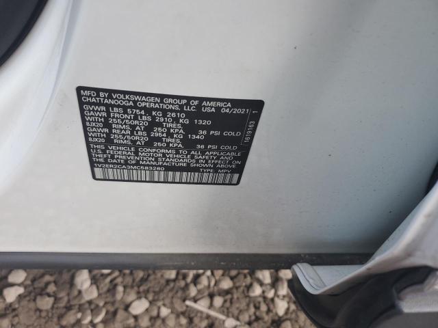 1V2ER2CA3MC583260 - 2021 VOLKSWAGEN ATLAS SEL WHITE photo 13