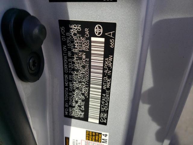 JTKDE177650039414 - 2005 TOYOTA SCION TC 银色 照片 12