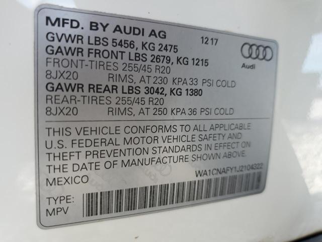 WA1CNAFY1J2104322 - 2018 AUDI Q5 PRESTIGE WHITE photo 13