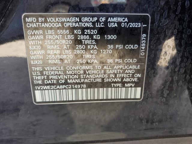 1V2WE2CA8PC214978 - 2023 VOLKSWAGEN ATLAS CROS SE Чорний фото 13