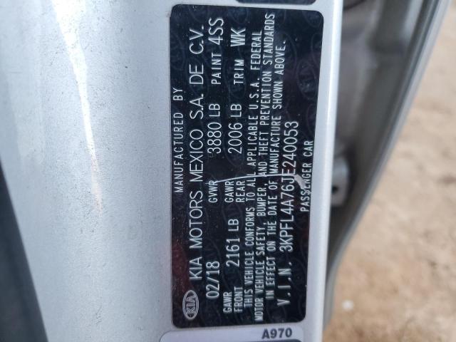 3KPFL4A76JE240053 - 2018 KIA FORTE LX SILVER photo 12