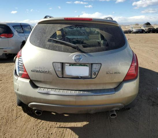 JN8AZ08W66W503268 - 2006 NISSAN MURANO SL GOLD photo 6