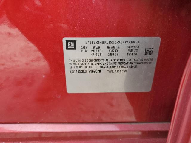 2G1115SL0F9169870 - 2015 CHEVROLET IMPALA LT RED photo 12