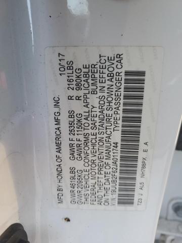 19UUB2F62JA011744 - 2018 ACURA TLX TECH+A Белый фото 12