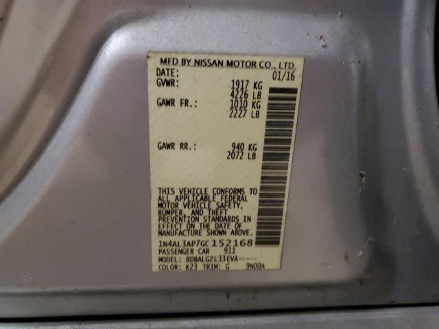 1N4AL3AP7GC152168 - 2016 NISSAN ALTIMA 2.5 SILVER photo 12