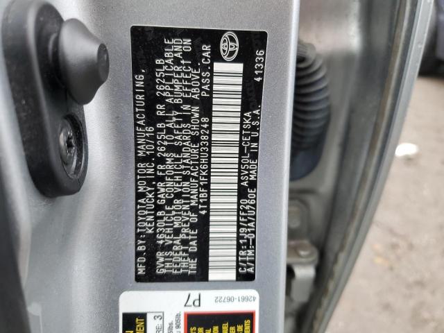 4T1BF1FK6HU338248 - 2017 TOYOTA CAMRY LE SILVER photo 12