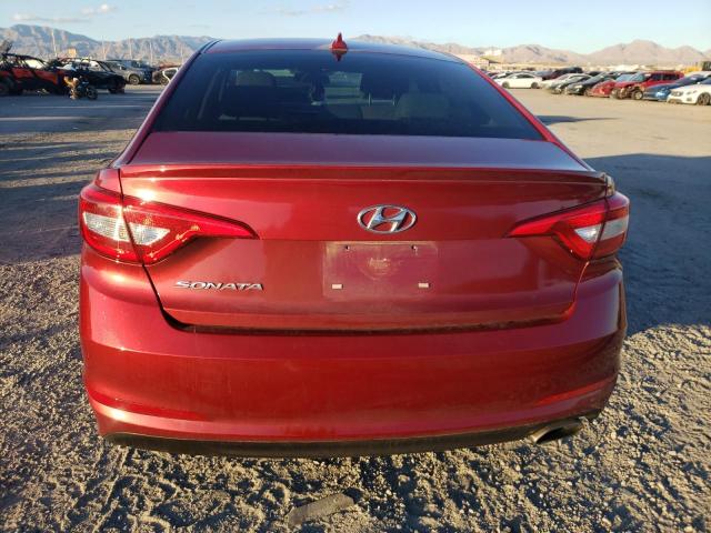 5NPE24AF0FH196611 - 2015 HYUNDAI SONATA SE RED photo 6