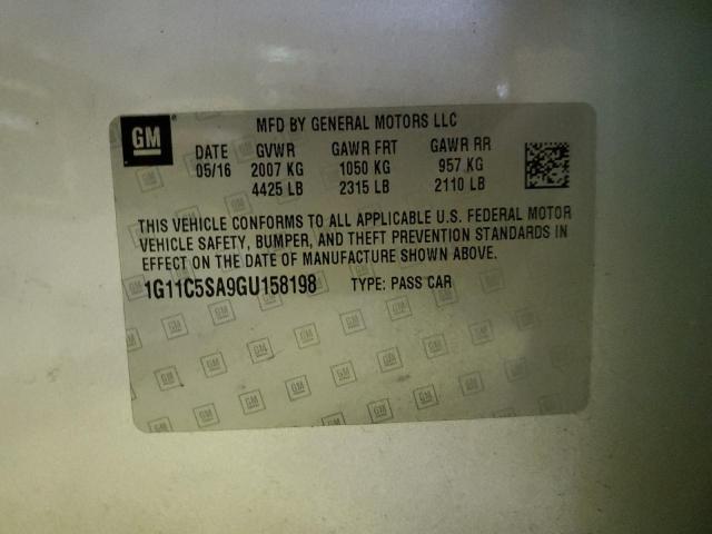 1G11C5SA9GU158198 - 2016 CHEVROLET MALIBU LIM LT 银色 照片 13