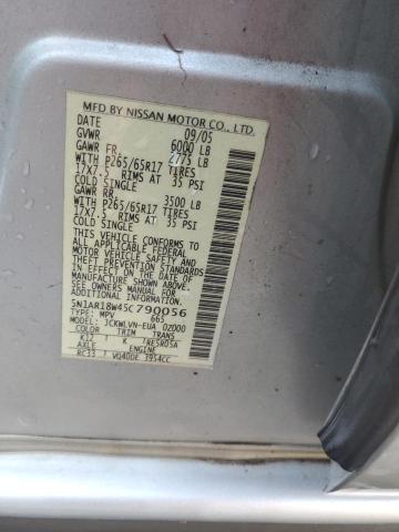 5N1AR18W45C790056 - 2005 NISSAN PATHFINDER LE 银色 照片 14