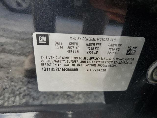 1G11H5SL1EF260065 - 2014 CHEVROLET MALIBU LTZ შავი ფოტო 12