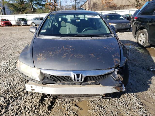 2HGFA16539H304966 - 2009 HONDA CIVIC LX GRAY photo 5