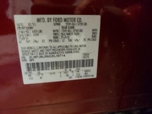 2LMPJ8LR6GBL35714 - 2016 LINCOLN MKX RESERVE Qırmızı foto 13