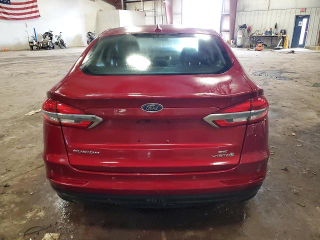 3FA6P0LU8KR168241 - 2019 FORD FUSION SE RED photo 6