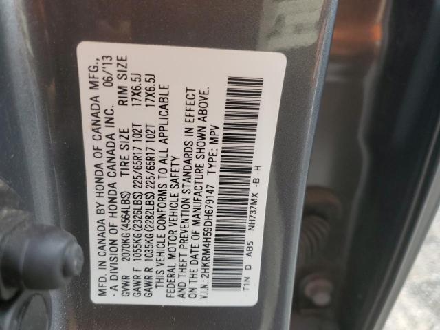 2HKRM4H59DH679147 - 2013 HONDA CR-V EX GRAY photo 12