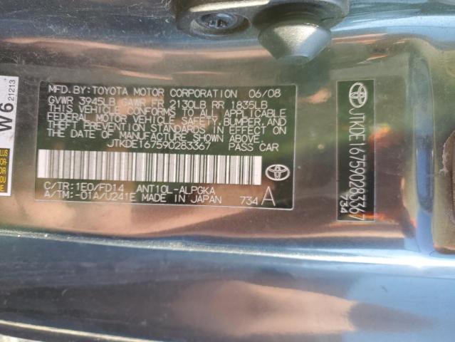 JTKDE167590283367 - 2009 TOYOTA SCION TC გრაფიტი ფოტო 12