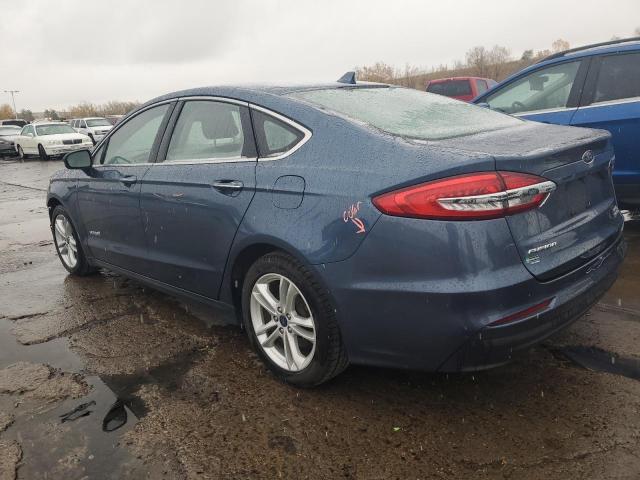 3FA6P0MU6KR180760 - 2019 FORD FUSION SEL BLUE photo 2